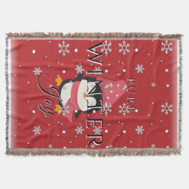 Pure Winter Joy met pinguïn en sneeuw Deken