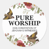 Pure Worship 2025 Convention JW Envelope Ronde Sticker (Voorkant)
