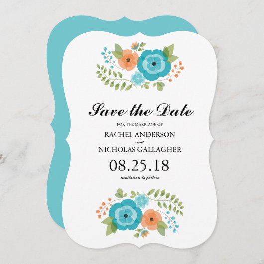 pure zomerbloemen | Datum opslaan Save The Date (Voorkant / Achterkant)