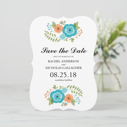 pure zomerbloemen | Datum opslaan Save The Date (Staand voorkant)