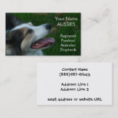 Purebred Black Tricolor Aussie Visitekaartje (Voorkant / Achterkant)