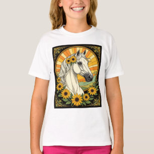 Purebred Horse en Black Eyed Susan Bloemen T-shirt