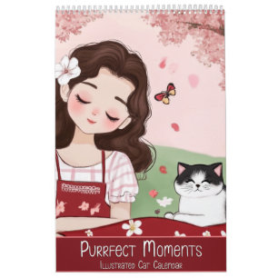 Purfect Moments: Geïllustreerde Kattenkalender Kalender