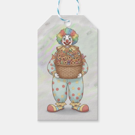 Purim Clown Mishloach Manot  Cadeaulabel (Voorkant)
