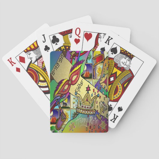 Purim Esther Celebration Light Art Print Pokerkaarten (Achterkant)