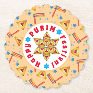Purim Festival Jewish Holiday Gifts Hamantaschen Kartonnen Onderzetters