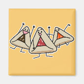 Purim hamantaschen gebakje Sameach Oznei Haman Magneet (Voorkant)