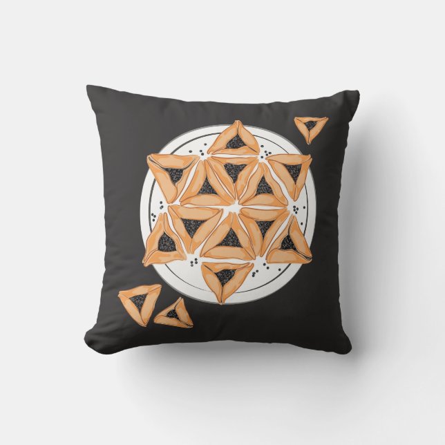 Purim Hamantash Hamantaschen Jewish Star Kussen (Voorkant)