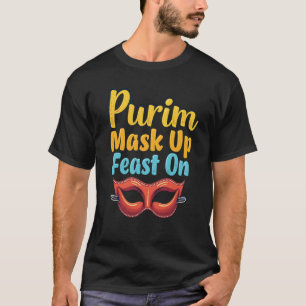 PURIM Mask Up, feesten op Feest vieren met eten e T-shirt