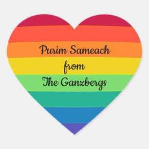 Purim Mishloach Manos Shalach Manot Hart Sticker