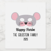 Purim muismasker gemaskerd kostuum wijn etiket (Enkel label)