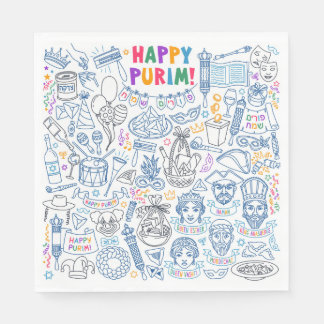 Purim Party Napkins - Festive Jewish Design Servet