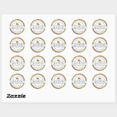 Purim Personalized Moderne Script Swash w Gold Ronde Sticker (Vel)
