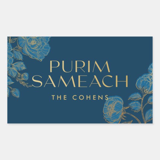 Purim Sameach sticker labels voor mishloach manot (Voorkant)