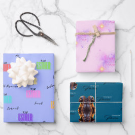 Purim Wrapping Paper Flat Sheet Set van 3