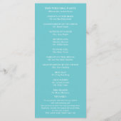 Purist Blau Elegant Huwelijksceremonie Programma (Achterkant)