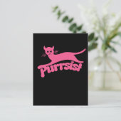 Puristische kat houdt vol briefkaart (Staand voorkant)