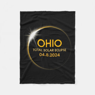 Purkinje-effect zonsverduistering 2024 Ohio Totali Fleece Deken