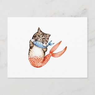 Purmaid Cat Mermaid Briefkaart