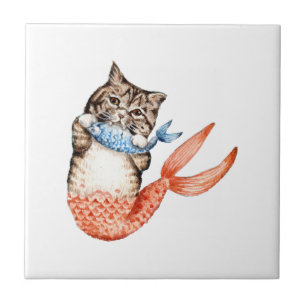 Purmaid Cat Mermaid Tegeltje