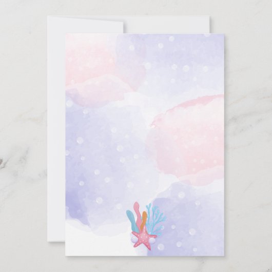 Purmaid chat sirène mignonne fille invitation anni (Dos)