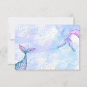 Purmaid kat zeemeermin waterverf meisje kinderen v bedankkaart (Achterkant)