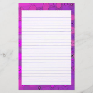 Purpe Tones Lined Stationery Briefpapier
