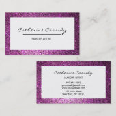  purperGlitter Sparkle Border, Makeup Artist Visitekaartje (Voorkant / Achterkant)