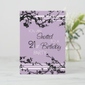 Purple 21e Anniversaire Carte d'invitation (Debout devant)