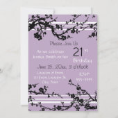 Purple 21e Anniversaire Carte d'invitation (Dos)