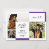 Purple 3 photo Faire-part de graduation (Devant)