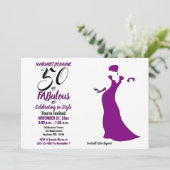 Purple 50 et FABulous Anniversday Party Invitation (Debout devant)