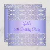 Purple 50e anniversaire Invitation de fête Purple  (Devant / Derrière)