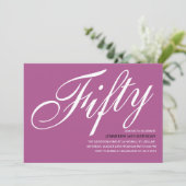 Purple 50e anniversaire Invitations (Debout devant)