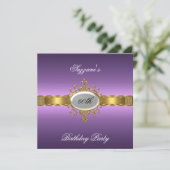 Purple 60e anniversaire Invitation fête violet (Debout devant)