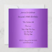 Purple 60e anniversaire Invitation fête violet (Dos)