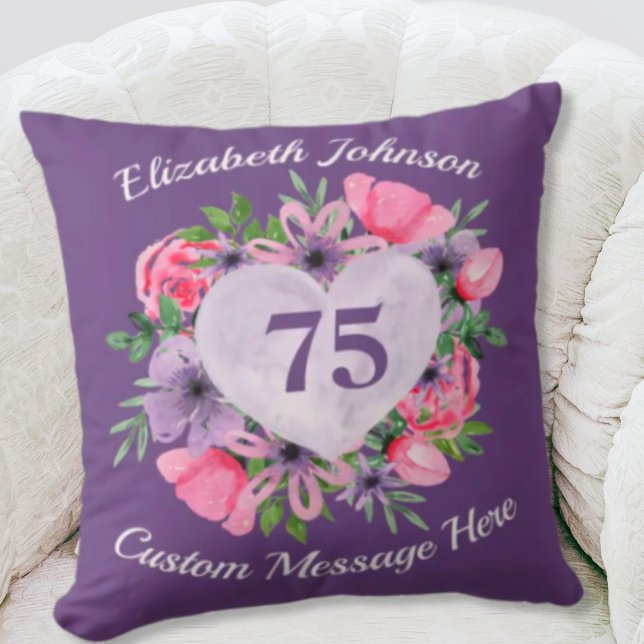 Purple 75e anniversaire Coussin pour femmes (Créateur téléchargé)