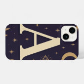 "Purple A Letter Phone Case – Cute Starry Design,  iPhone Hoesje (Achterkant horizontaal)