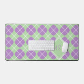 Purple Agyle Pastel Mint Modern Monogram (Clavier et souris)