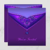 Purple All Occasion Party Invitation Modèle (Devant / Derrière)