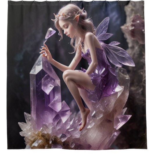 Purple Amethyst Cristal Imaginaire rideaux douche (Devant)