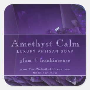 Purple Amethyst Crystal Luxury Étiquette de produi