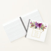 Purple Amethyst Gold Floral Livre d'invités | (Intérieur)