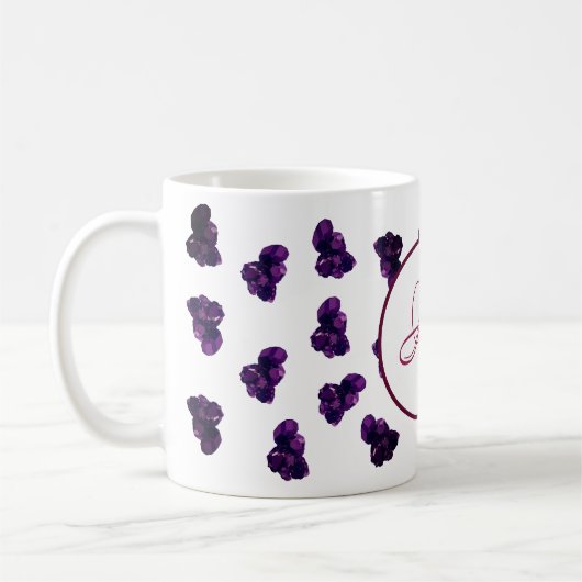 Purple Amethyst Pierres Motif Mug classique (Gauche)