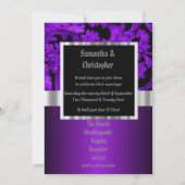 Purple and black gothic wedding photo invitation (Devant)