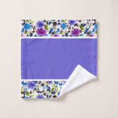 Purple and blue floral bath towel set (Gant de toilette)