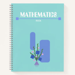 Purple and blue Notebook with geometric flowers  Notitieboek