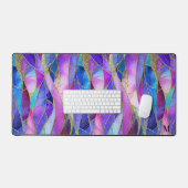 Purple and Blue Stained Glass Mosaic pattern (Clavier et souris)
