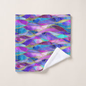 Purple and Blue Stained Glass Mosaic pattern (Gant de toilette)