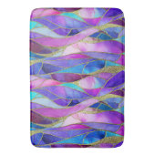 Purple and Blue Stained Glass Mosaic pattern Badmat (Voorkant Verticaal)